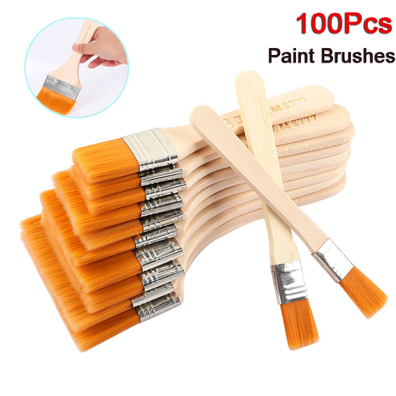 Woodworking School - 100 개 나일론 페인트 브러시 다른