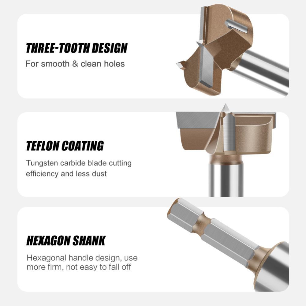 5피스 6.35mm 육각 샹크 전문 목공 비트 세트 ( - Woodworking Drill Bits 리뷰 및 가격