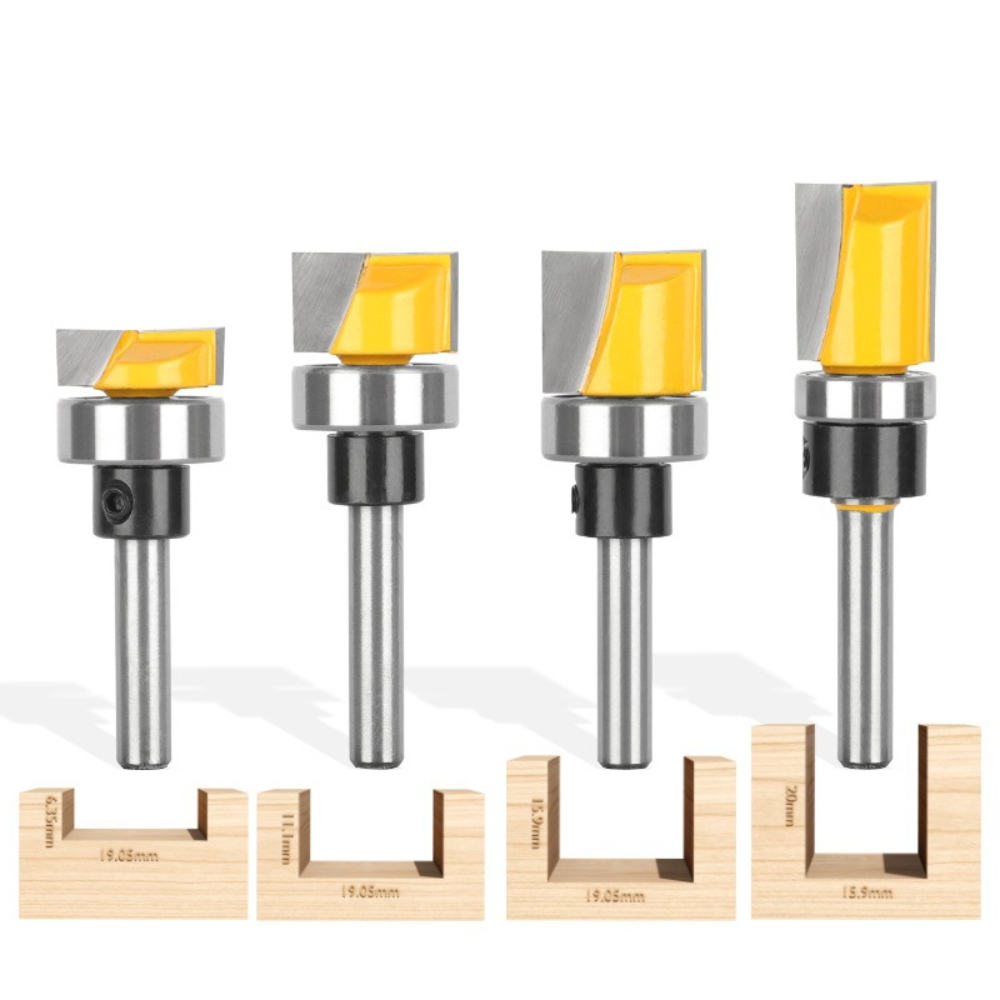 1/4인치 샹크 플러시 트림 라우터 비트(베어링 카바이 - Woodworking Router Templates 리뷰 및 가격