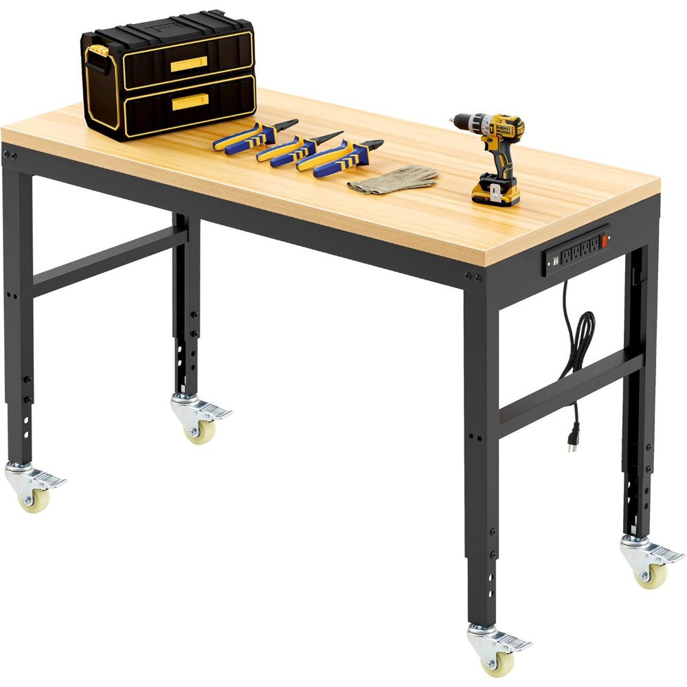 조절 가능한 작업대, 고강도 목재 작업대 2000파운드 - Woodworking Garage 리뷰 및 가격