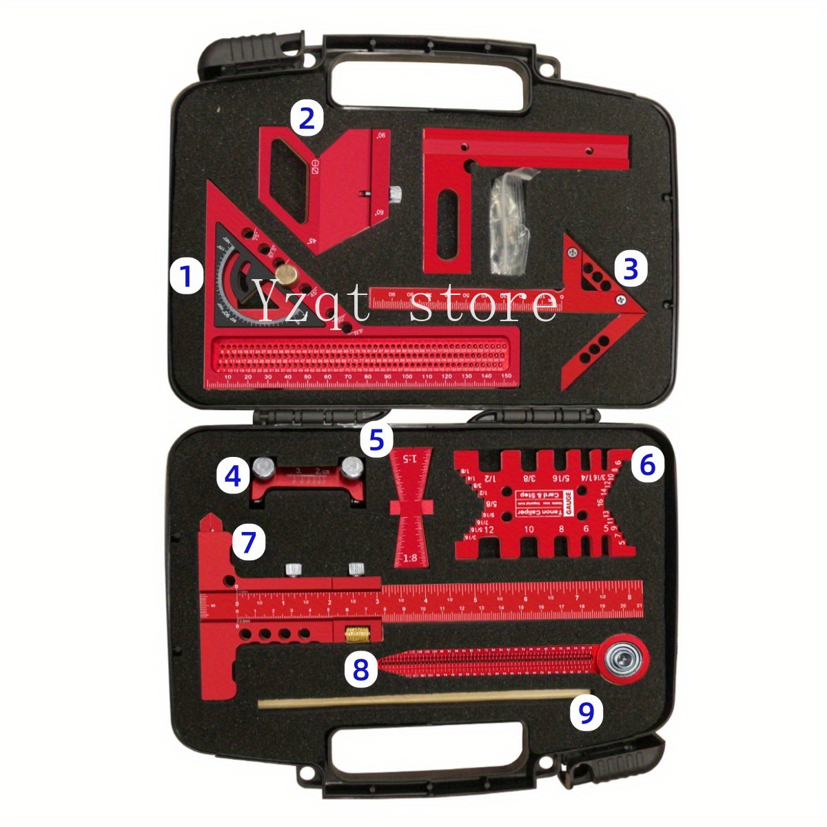 보관 상자가 포함된 목공 측정 도구 키트 10종 세트  - Woodworking Plan 리뷰 및 가격