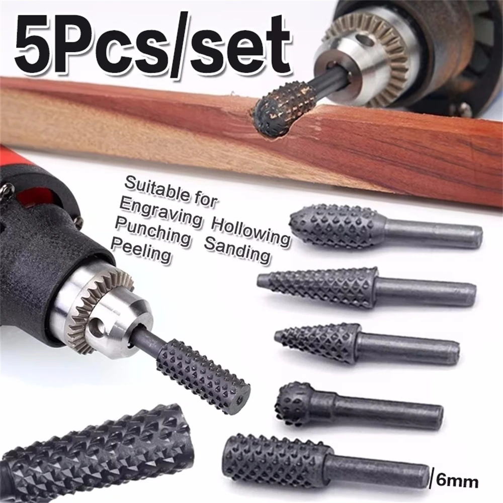 5PCS 로타리 공예 파일 로타리 Rasp 파일 강철  - Woodworking Files And Rasps 리뷰 및 가격