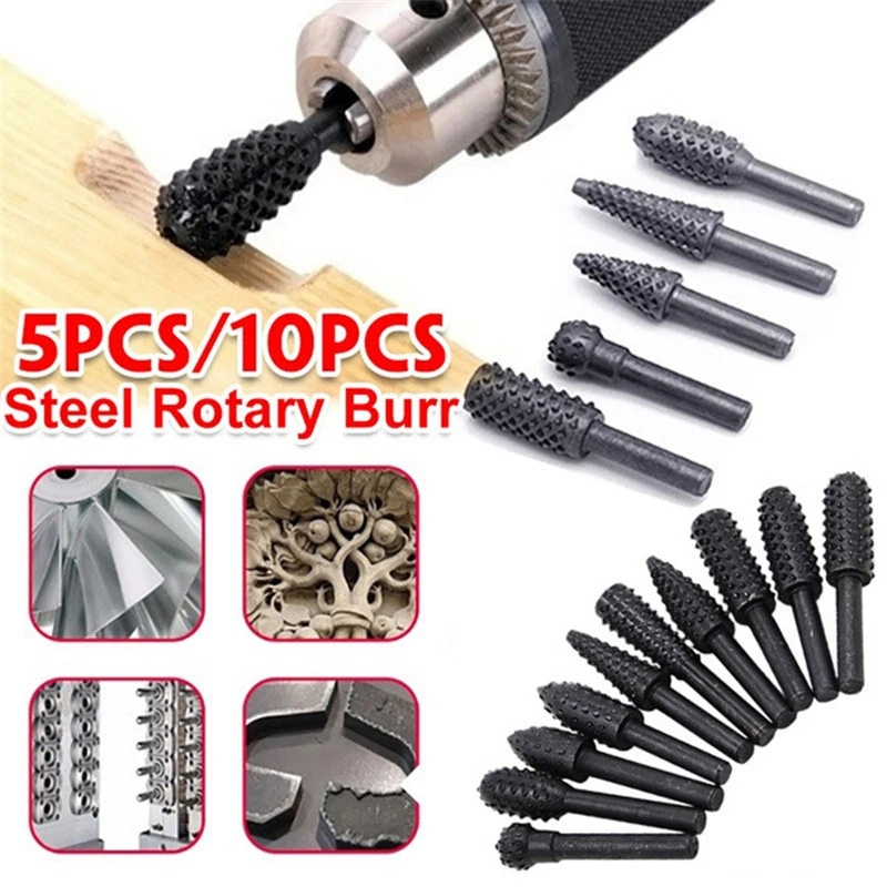 5PCS/10PCS 6mm 생크 로터리 버 세트 목재  - Woodworking Files And Rasps 리뷰 및 가격