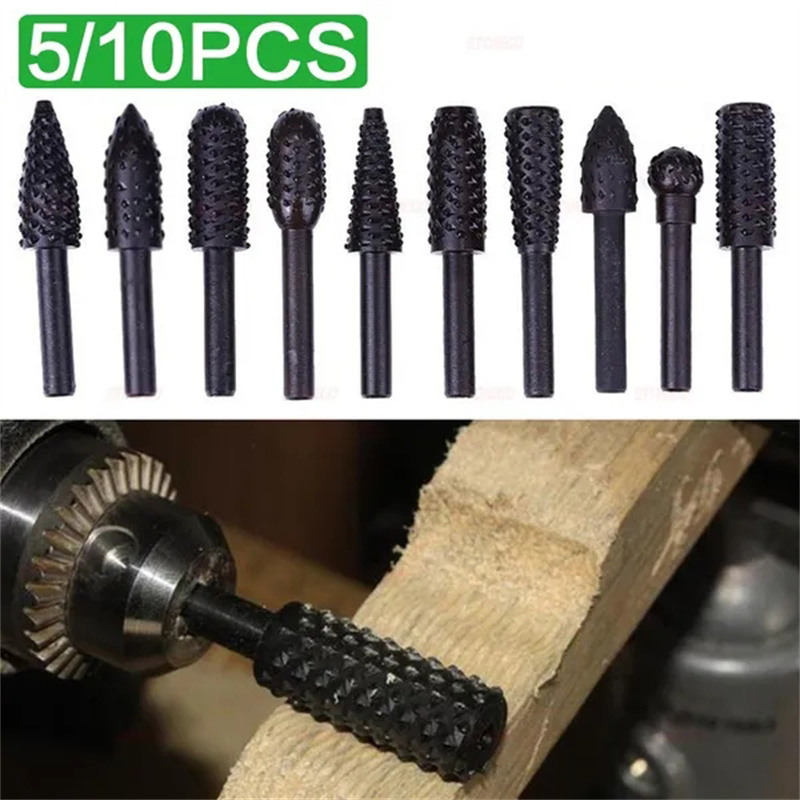 5PCS/10PCS 6mm 생크 로터리 버 세트 목재  - Woodworking Files And Rasps 리뷰 및 가격