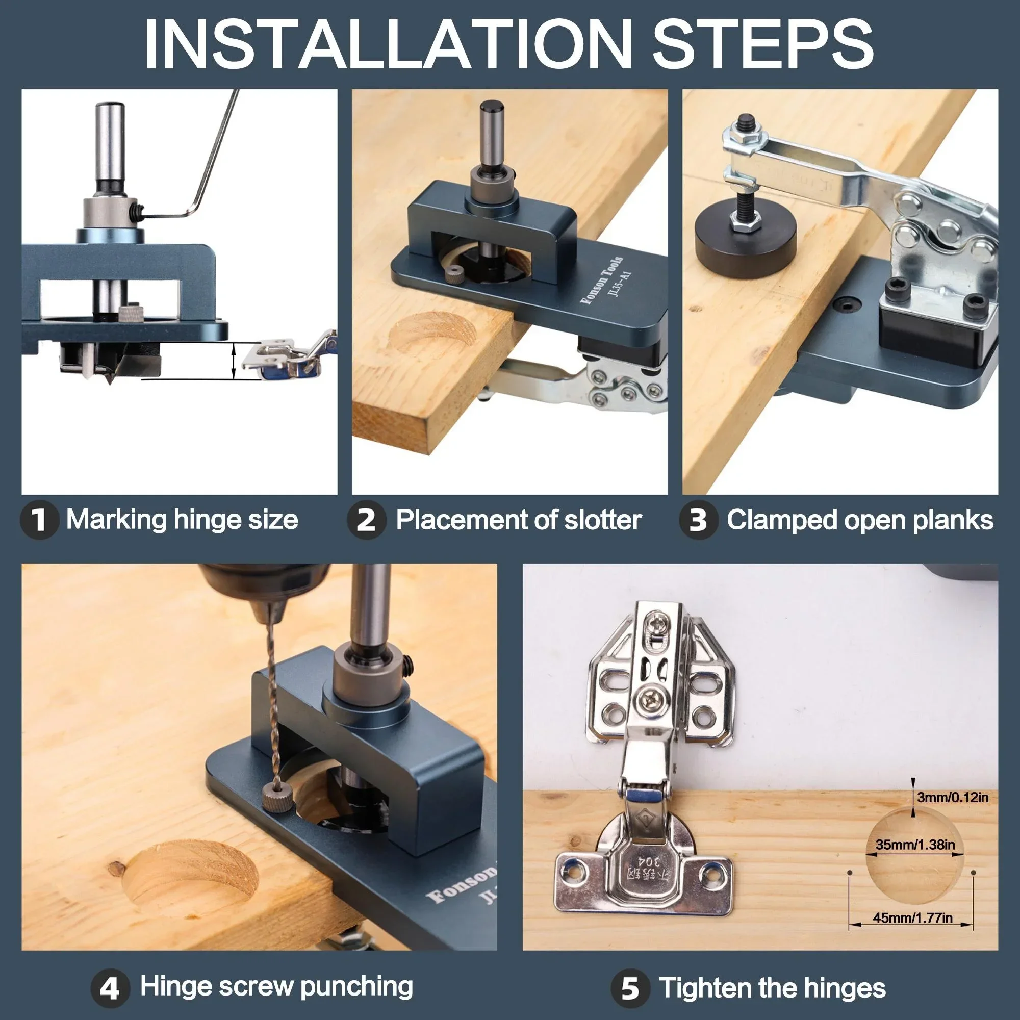 35mm 힌지 지그 캐비닛 힌지 드릴 가이드 목공 도어 - Woodworking Templates 리뷰 및 가격