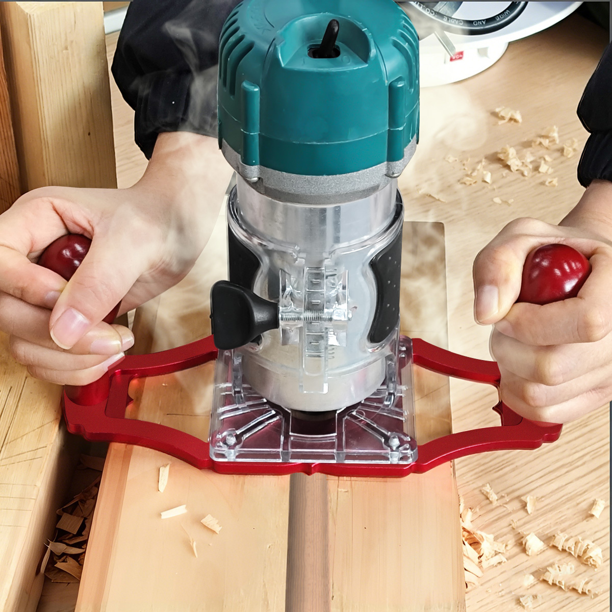 핸들이 있는 라우터 베이스 및 중심선 포인터, 그루빙, - Woodworking Routers 리뷰 및 가격