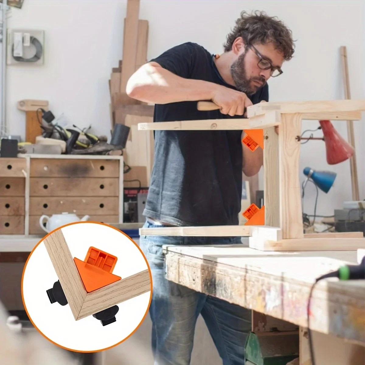 직각 목공 클램프 90 °   조절 가능한 조가 있는  - Woodworking Right Angle Clamp 리뷰 및 가격
