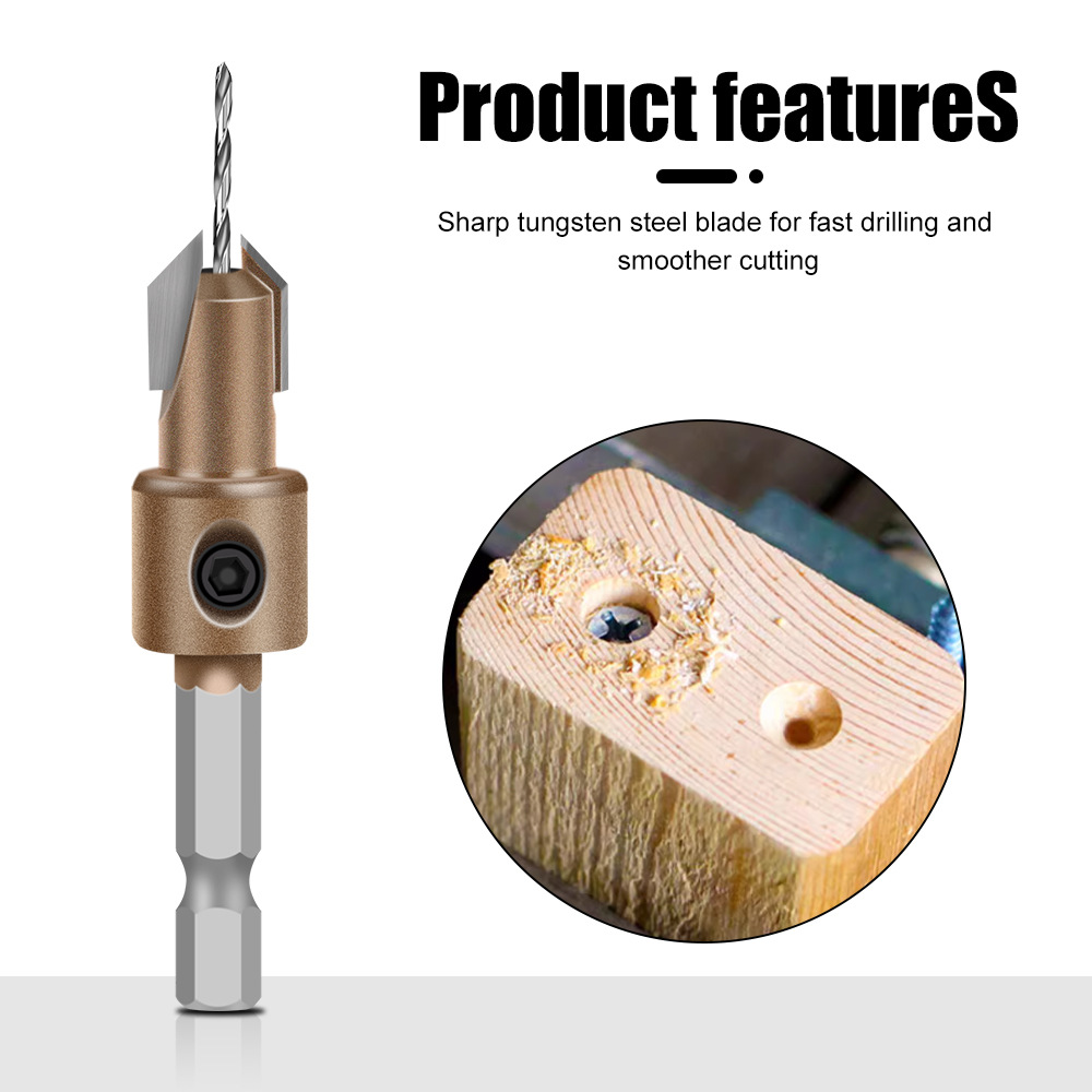 육각 샹크 목재 카운터싱크 드릴 비트 조절식 나사 카운 - Woodworking Drill Bits 리뷰 및 가격
