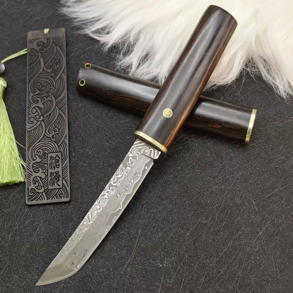 고경도 VG10 다마스커스 탄토 블레이드 에보니 핸들  - Woodworking Japanese 리뷰 및 가격