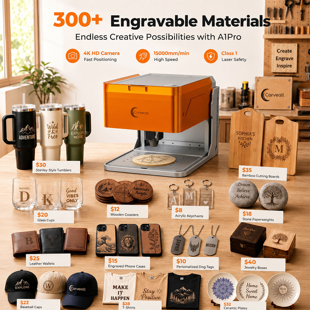 Carverall A1PRO 10W 레이저 조각기, H - Woodworking Laser 리뷰 및 가격